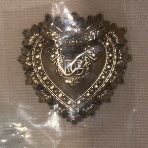 Authentic Dolce and Gabanna Gold Heart Brooch Beach Bag